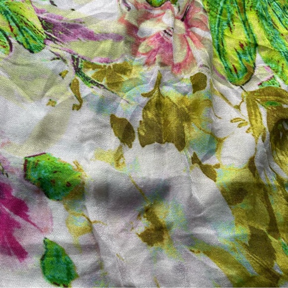 Tolani Vibrant Tropical Floral Silk Scarf - Picture 6 of 6